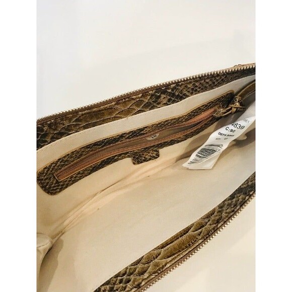 MNG Mango Brown Snakeskin Clutch Wristlet Small Animal Print - Picture 6 of 6
